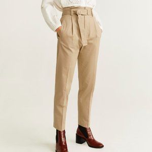 Mango Size 2 Beige Trousers with Belt